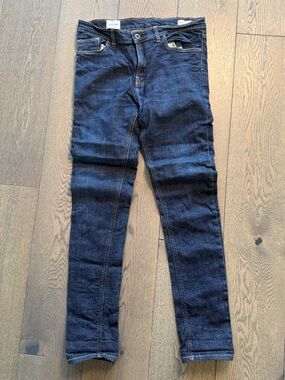 Outland Denim Boyfriend Jeans, Dark Wash “Dusty”